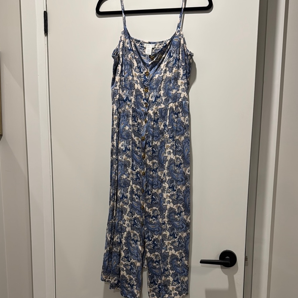 H&M Blue and White Floral Dress